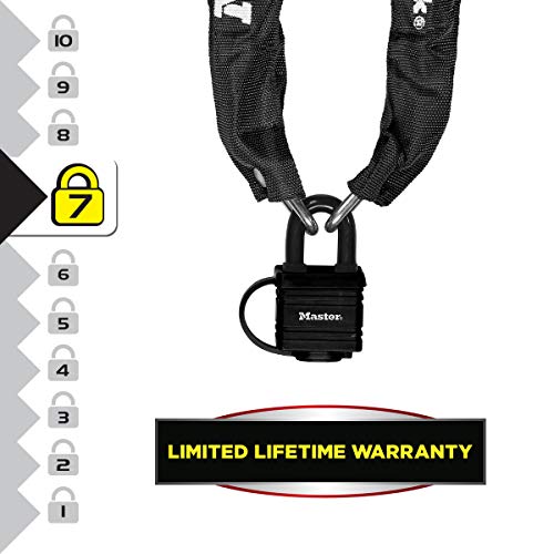 MASTER LOCK 8390EURDPRO Candado, Llave, 90 cm Cadena, Electrica, Bicicleta Montaña, Unisex-Adult, Negro MASTER LOCK 8390EURDPRO Candado, Llave, 90 cm Cadena, Electrica, Bicicleta Montaña, Unisex-Adult, Negro