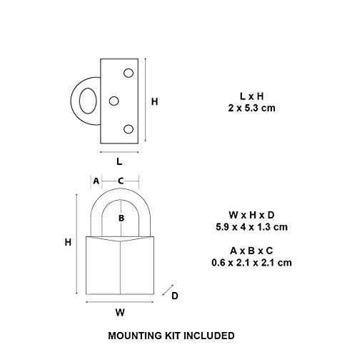 Master Lock 914060EURD Set de Argollas Planos y Candado con Llaves, Plateado