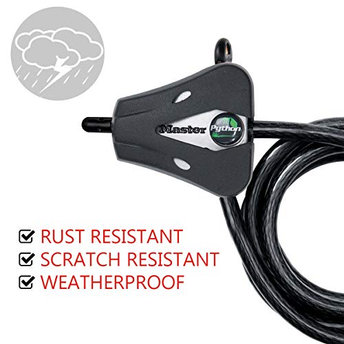 Master Lock Cable Antirrobo [Ajustable - de 30 cm a 1,8 m] [Llave] 8418EURD - Ideal para Asegurar Equipo Deportivo, Instrumentos, Muebles de Jardin