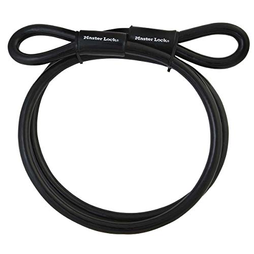 Master Lock Cable con Hebillas de Acero Trenzado y Protección Vinilo, Negro, 1,8 m, 4 Master Lock Cable con Hebillas de Acero Trenzado y Protección Vinilo, Negro, 1,8 m, 4