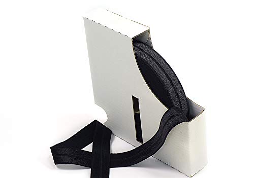 Matsa 20m Ribetear, Cinta Plegable, Banda Elástica para Doblar Bies (19Mm). para mascarillas, Costura y Manualidades, de Alta Elasticidad, Negro, 20 m, negro BOXRL19/2 Matsa 20m Ribetear, Cinta Plegable, Banda Elástica para Doblar Bies (19Mm). para mascarillas, Costura y Manualidades, de Alta Elasticidad, Negro, 20 m, negro BOXRL19/2