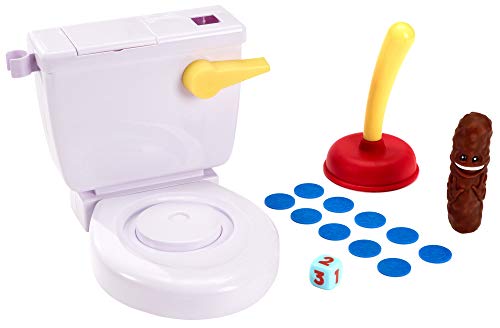 Mattel Games - Baño Boom, Atrapa la Caca, Juego de mesa infantil (FWW30), versiones surtidas