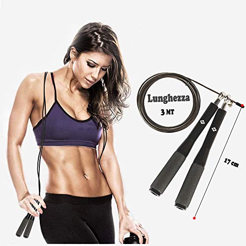 Matyfix Cuerda Profesional Para Saltar De 2ª Generación, Equipo De Fitness Para Hombre Y Mujer, Gimnasio, Jump Rope, Entrenamiento Deportivo, Crossfit, Boxeo, MMA, Kick Boxeo, Speed Jumping (negro)