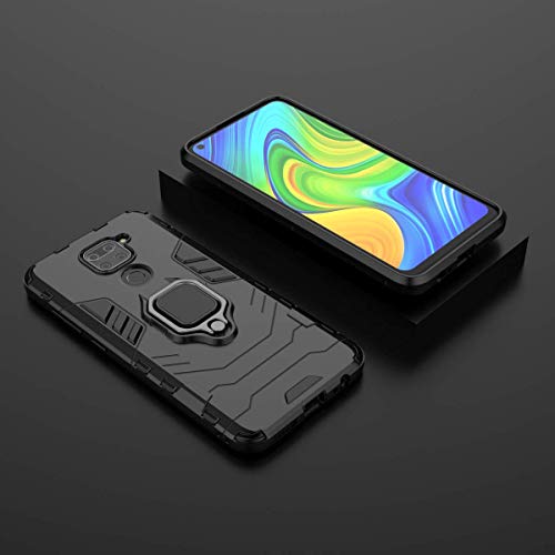 Max Power Digital Funda para móvil Xiaomi Redmi Note 9 (6.53") con Soporte Anillo Metálico - Carcasa Híbrida Antigolpes Resistente (Xiaomi Redmi Note 9, Negro)