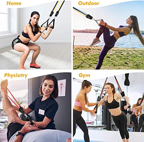 MAXBONA Bandas Elásticas de Resistencia – Juego de Bandas Musculacion para Entrenamiento – Extensores de Pecho – Deporte en Casa, Fitness, Pilates, Yoga, Culturismo, Fisioterapia y Flexibilidad