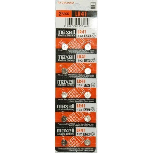 Maxell Lr41 - 192 - V3Ga - Ag3 - 384 - Sr41Sw - Rw37 - V384 1.5 V Alkaline Cell Battery (10 Pcs Per Pack) Maxell Lr41 - 192 - V3Ga - Ag3 - 384 - Sr41Sw - Rw37 - V384 1.5 V Alkaline Cell Battery (10 Pcs Per Pack)