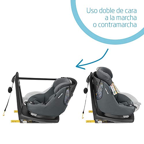 Maxi-Cosi Axissfix Silla de coche giratoria 360° isofix, silla auto reclinable y contramarcha para bebés 4 meses - 4 años, color authentic graphite