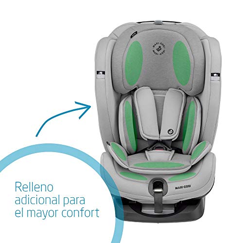 Maxi-Cosi Titan Plus Silla Coche bebé grupo 1/2/3 isofix, 9 - 36 kg, silla auto bebé reclinable con reductor y Clima Flow para el control de la temperatura, crece con el niño 9 meses- 12 años, gris