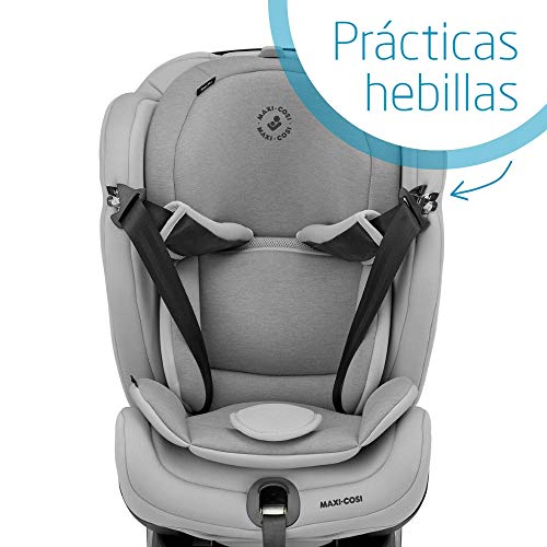 Maxi-Cosi Titan Plus Silla Coche bebé grupo 1/2/3 isofix, 9 - 36 kg, silla auto bebé reclinable con reductor y Clima Flow para el control de la temperatura, crece con el niño 9 meses- 12 años, gris