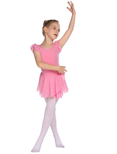 MAXMODA Leotardo de ballet para niñas ropa de ballet agradable y cómodo vestido de ballet con puntos de purpurina vestido de baile para niños de 3 a 11 años a 150