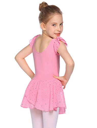 MAXMODA Maillot de ballet para niña, bonito y cómodo, vestido de ballet con puntos brillantes, maillot de ballet para niños de 3 a 11 años, 160 MAXMODA Maillot de ballet para niña, bonito y cómodo, vestido de ballet con puntos brillantes, maillot de ballet para niños de 3 a 11 años, 160