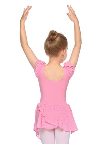 MAXMODA Maillot de ballet para niña, bonito y cómodo, vestido de ballet con puntos brillantes, maillot de ballet para niños de 3 a 11 años, 160