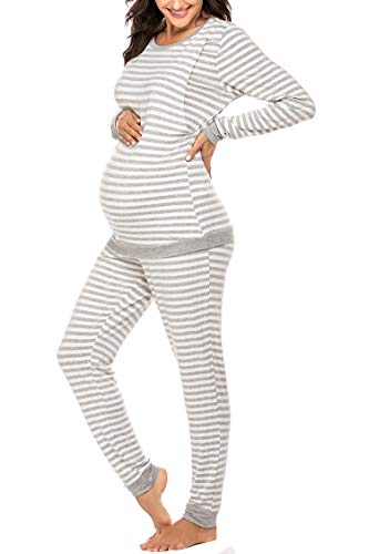 MAXMODA Ropa Premamá Lactancia Pijama Conjunto Maternidad Invierno Pijama Premamá Embarazo