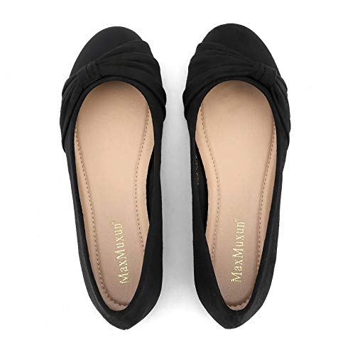 MaxMuxun Ballet con Lazo Negra Diaria Cómoda para Trabajo Punta Redonda Mujer Talla 39 EU MaxMuxun Ballet con Lazo Negra Diaria Cómoda para Trabajo Punta Redonda Mujer Talla 39 EU