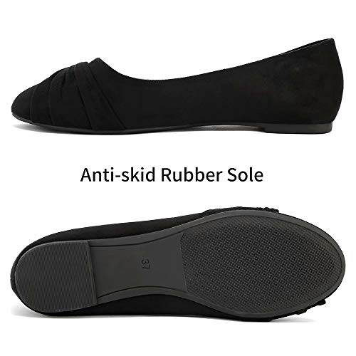 MaxMuxun Ballet con Lazo Negra Diaria Cómoda para Trabajo Punta Redonda Mujer Talla 39 EU MaxMuxun Ballet con Lazo Negra Diaria Cómoda para Trabajo Punta Redonda Mujer Talla 39 EU