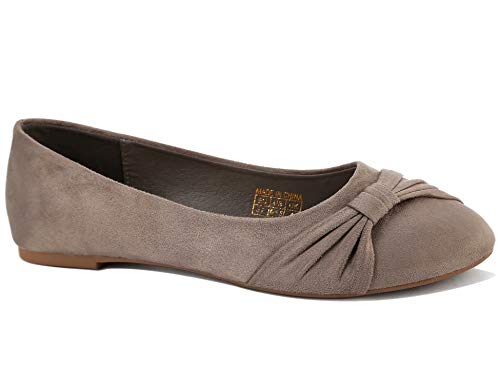 MaxMuxun Ballet con Lazo Taupe Diaria Cómoda para Trabajo Punta Redonda Mujer Talla 39 EU MaxMuxun Ballet con Lazo Taupe Diaria Cómoda para Trabajo Punta Redonda Mujer Talla 39 EU