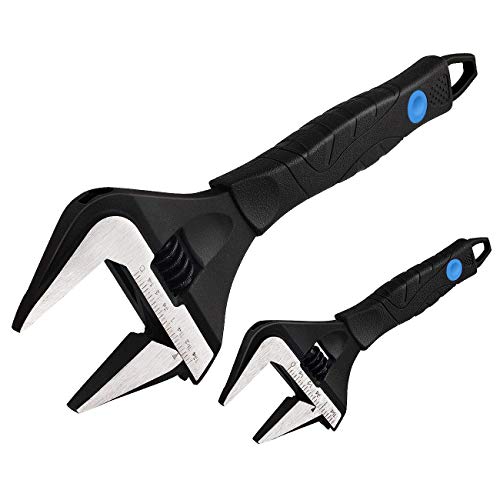 MAXPOWER Llave Ajustable, 2 Piezas Corto Vástago Gran Apertura Llave Inglesa Ajustable Para Baño, Desmontaje Tuerca Tubo, 150mm-250mm en una Bolsa. MAXPOWER Llave Ajustable, 2 Piezas Corto Vástago Gran Apertura Llave Inglesa Ajustable Para Baño, Desmontaje Tuerca Tubo, 150mm-250mm en una Bolsa.