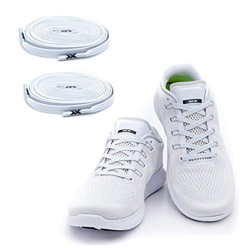 MAXX laces Cordones elásticos y planos, tensión ajustable para no tener que atar los zapatos, fáciles de usar, compatibles con todos los zapatos (weiss) MAXX laces Cordones elásticos y planos, tensión ajustable para no tener que atar los zapatos, fáciles de usar, compatibles con todos los zapatos (weiss)