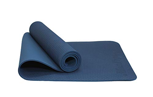 MAXYOGA® Esterilla para Yoga Pilates Gimnasia de Material ecológico TPE. Yoga Mats Esterilla Antideslizante y Ligero de 6mm de Grosor, tamaño 183cm x 61cm. - Azul Solo