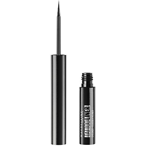 Maybelline New York Tattoo Studio, Eyeliner Semipermanente con Pincel, Tono Negro