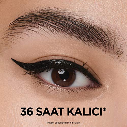 Maybelline New York Tattoo Studio, Eyeliner Semipermanente con Pincel, Tono Negro