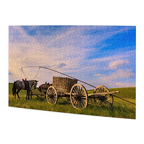 MAYUES Rompecabezas Puzzle 500 Piezas Los Caballos y el Carro de Caballos en pastizales de Mongolia Inteligencia Jigsaw Puzzles para Adultos Niños Juegos MAYUES Rompecabezas Puzzle 500 Piezas Los Caballos y el Carro de Caballos en pastizales de Mongolia Inteligencia Jigsaw Puzzles para Adultos Niños Juegos