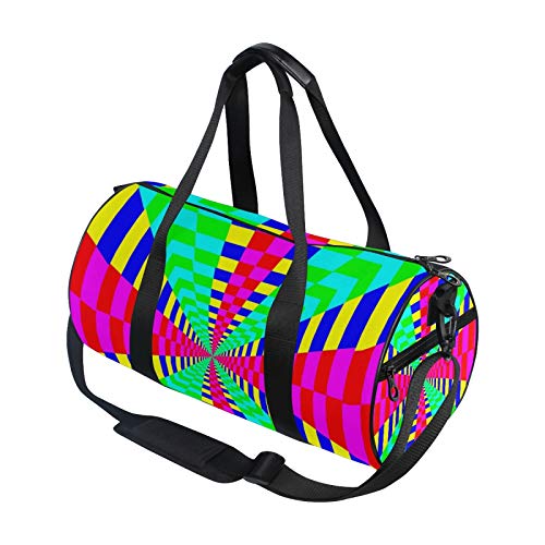 Maze Rainbow Vortex - Bolsa de gimnasio para mujeres y hombres, diseño geométrico