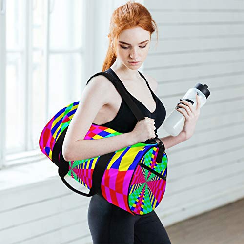 Maze Rainbow Vortex - Bolsa de gimnasio para mujeres y hombres, diseño geométrico