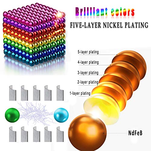 MBTRY Pequeñas bolas de 512 piezas de 5 mm de colores para hacer ejercicio de habilidades de pensamiento, aliviar el estrés, juguetes de escritorio de oficina