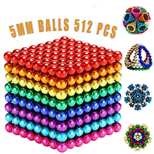 MBTRY Pequeñas bolas de 512 piezas de 5 mm de colores para hacer ejercicio de habilidades de pensamiento, aliviar el estrés, juguetes de escritorio de oficina