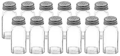 MC Trend Set Spice Shaker Salt Shaker Glass Pepper Shaker con Vidrio de Cristal de Barra de Acero Inoxidable (Conjunto de 12 esparcidores de Especias)
