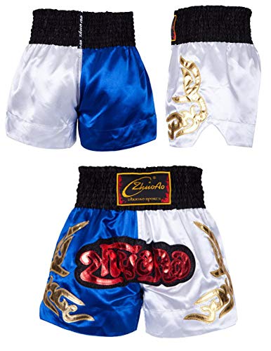 Mcaishen Muay Thai Fight Shorts Boxing Sanda Ropa Pantalones Cortos De Entrenamiento Lucha Artes Marciales Shorts De Taekwondo Ropa Hombres Y Mujeres Costura(S,Black)