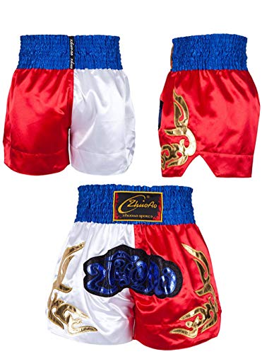 Mcaishen Muay Thai Fight Shorts Boxing Sanda Ropa Pantalones Cortos De Entrenamiento Lucha Artes Marciales Shorts De Taekwondo Ropa Hombres Y Mujeres Costura(S,Blue)
