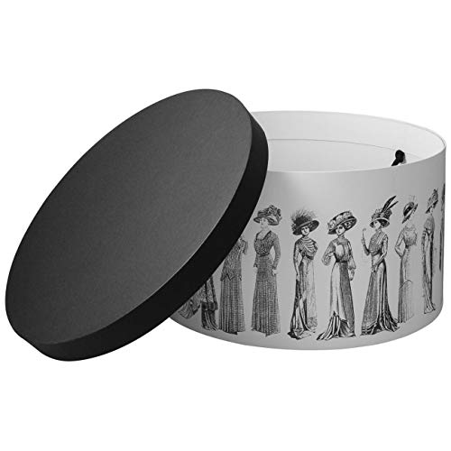 McBURN Caja Sombrero Nostalgia 41 cm Mujer - para sombrerera complementos Verano/Invierno - Talla única Blanco