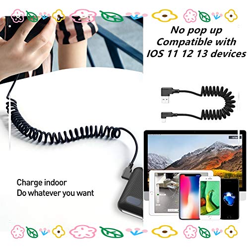 Mcdodo 90 grados LED Cable USB elástico en Espiral Cable ángulo recto retráctil de sincronización de Datos Cable de Carga y Carga,Car charger cable,para phone 11 pro X XR 8 7 Estirable a 1.8M Negro Mcdodo 90 grados LED Cable USB elástico en Espiral Cable ángulo recto retráctil de sincronización de Datos Cable de Carga y Carga,Car charger cable,para phone 11 pro X XR 8 7 Estirable a 1.8M Negro