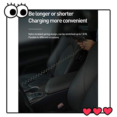 Mcdodo 90 grados LED Cable USB elástico en Espiral Cable ángulo recto retráctil de sincronización de Datos Cable de Carga y Carga,Car charger cable,para phone 11 pro X XR 8 7 Estirable a 1.8M Negro Mcdodo 90 grados LED Cable USB elástico en Espiral Cable ángulo recto retráctil de sincronización de Datos Cable de Carga y Carga,Car charger cable,para phone 11 pro X XR 8 7 Estirable a 1.8M Negro