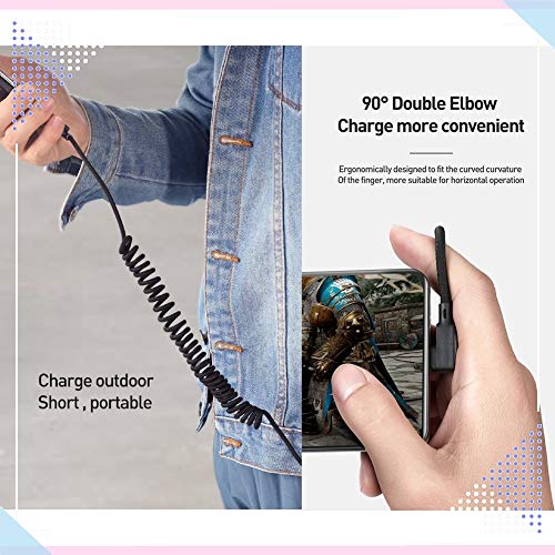 Mcdodo LED 90 grados Cable elástico USB C en Espiral, ángulo recto Cable retráctil Tipo C de Datos Cable de Carga QC 4.0 Cable de Carga en Espiral,para S10 S9 S8 Huawei P30 P20-elástico a 1.8m Negro Mcdodo LED 90 grados Cable elástico USB C en Espiral, ángulo recto Cable retráctil Tipo C de Datos Cable de Carga QC 4.0 Cable de Carga en Espiral,para S10 S9 S8 Huawei P30 P20-elástico a 1.8m Negro