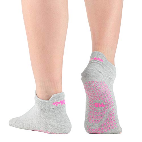+MD 2 pares de calcetines de yoga para mujeres Calcetines de yoga antideslizantes sin dedos con mangos para pilates, ballet 1Black1GreyEU39-42