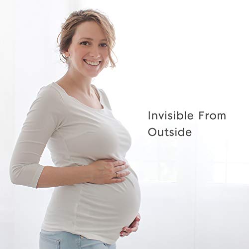 +MD Ropa Interior de Maternidad sin Costuras Faja de Cintura Alta con Soporte para el Vientre sobre topetón Bragas de Embarazo a Mitad del Muslo para Vestidos Nudes