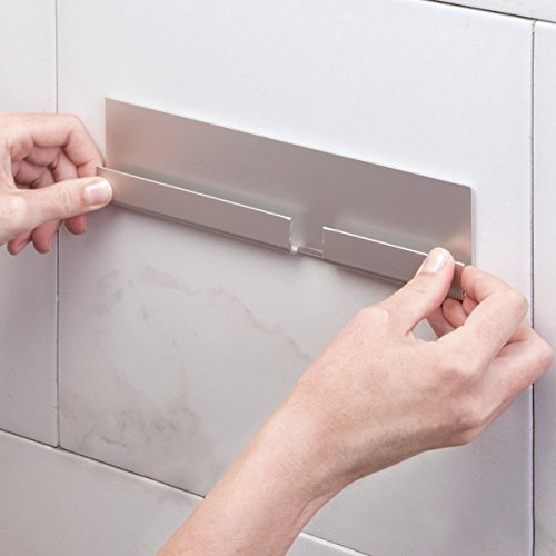 mDesign Cesta para Ducha – Práctica estantería de baño sin Tornillos – Ideal Organizador de baño en Aluminio para Sus artículos de Ducha con un Toque en níquel Cepillado mDesign Cesta para Ducha – Práctica estantería de baño sin Tornillos – Ideal Organizador de baño en Aluminio para Sus artículos de Ducha con un Toque en níquel Cepillado