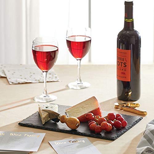 mDesign Juego de 2 platos de pizarra – Preciosa tabla de quesos, útil para embutidos, tartas, aperitivos, etc. – También sirve como pizarra de tiza para menús o anuncios – negro mDesign Juego de 2 platos de pizarra – Preciosa tabla de quesos, útil para embutidos, tartas, aperitivos, etc. – También sirve como pizarra de tiza para menús o anuncios – negro