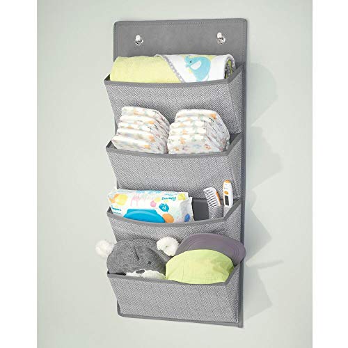 mDesign Organizador colgante con 4 bolsillos grandes – Sistema de almacenamiento para habitación infantil – Estantes colgantes para zapatos, accesorios y ropa – gris mDesign Organizador colgante con 4 bolsillos grandes – Sistema de almacenamiento para habitación infantil – Estantes colgantes para zapatos, accesorios y ropa – gris