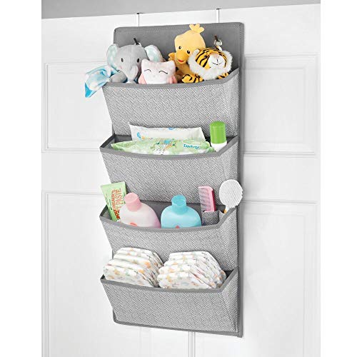mDesign Organizador colgante con 4 bolsillos grandes – Sistema de almacenamiento para habitación infantil – Estantes colgantes para zapatos, accesorios y ropa – gris mDesign Organizador colgante con 4 bolsillos grandes – Sistema de almacenamiento para habitación infantil – Estantes colgantes para zapatos, accesorios y ropa – gris