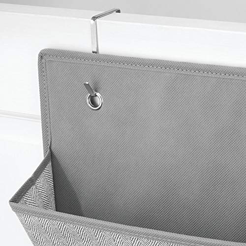 mDesign Organizador colgante con 4 bolsillos grandes – Sistema de almacenamiento para habitación infantil – Estantes colgantes para zapatos, accesorios y ropa – gris