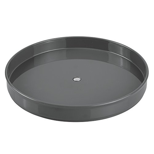 mDesign Plato giratorio para estantes de cocina – 22,9 cm de diámetro – Práctico soporte para especias para los armarios de la cocina – Especiero giratorio de plástico – gris antracita