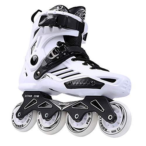 ME-Rollerns Patines en línea Slalom Profesional Zapatos de Patinaje sobre Ruedas para Adultos Patines de Patines Libres deslizantes,s White 36