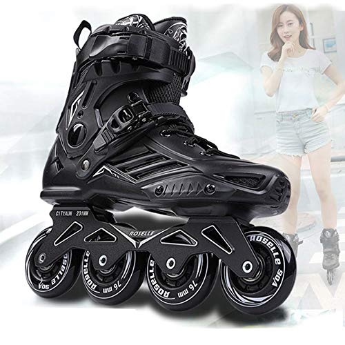 ME-Rollerns Patines en línea Slalom Profesional Zapatos de Patinaje sobre Ruedas para Adultos Patines de Patines Libres deslizantes,s White 36