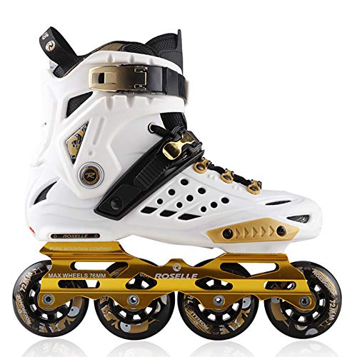 ME-Rollerns Patines Profesionales para niños, Hombres, Mujeres, Zapatos Planos, Patines, Patines para Principiantes, en línea Black Gold 42