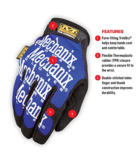 Mechanix Wear - Guantes Originales (Grande, Azul Turquesa), L