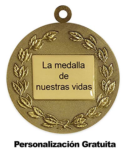 Medalla de Metal Personalizable - Dardos - Color Bronce - 6,4cm - Cinta Incluida - Colores de Cinta - Olímpica